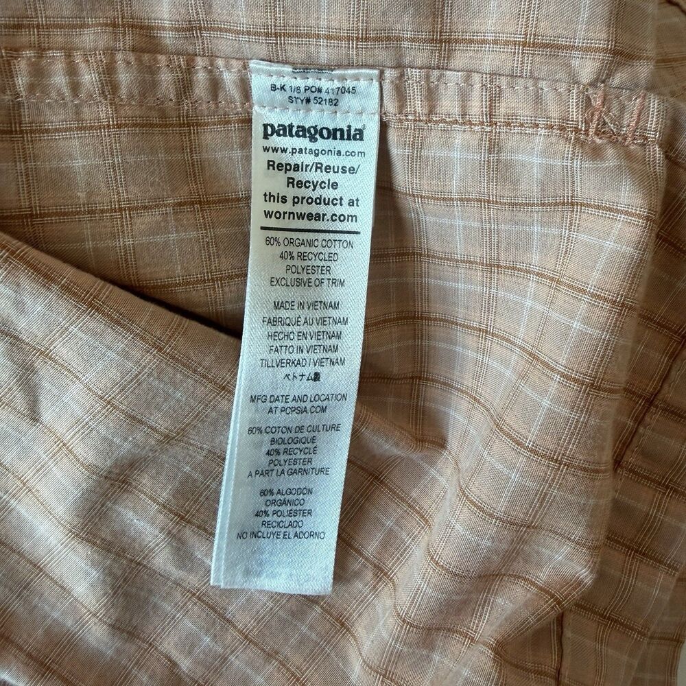 Patagonia Island Hopper Vented Long Sleeve Brown Plaid Fishing Shirt Size XL - Picture 9 of 13
